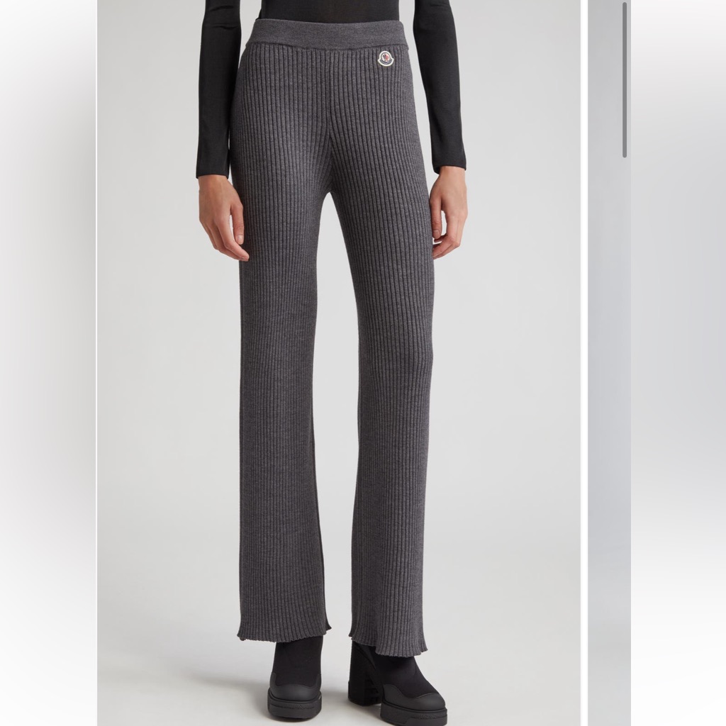 New Moncler Logopatch Virgin Wool Blend Ribbed Sweater Pants